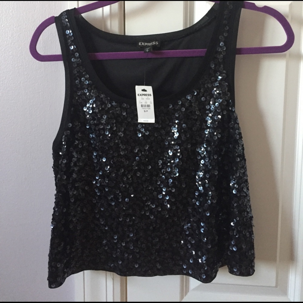 Express sequin cropped top