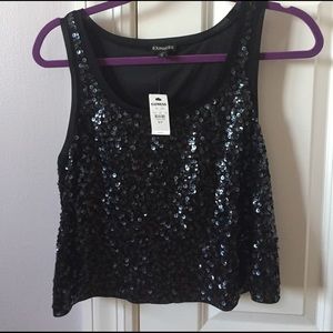 Express sequin cropped top