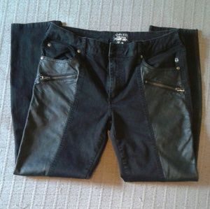 SOLD - Joan Jett x Tripp Leather Panel Jeans