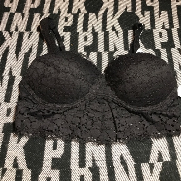 SALE VS PINK EYELASH PADDED PUSH UP BRA NWT - Picture 2 of 3