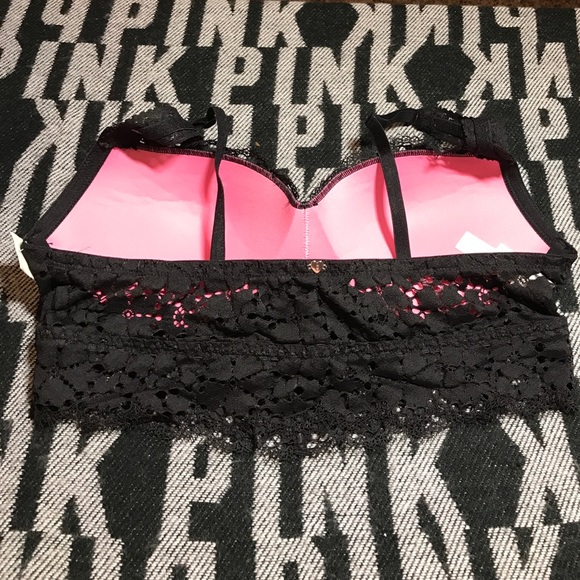SALE VS PINK EYELASH PADDED PUSH UP BRA NWT - Picture 3 of 3
