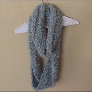 Cozy light blue and gray scarf