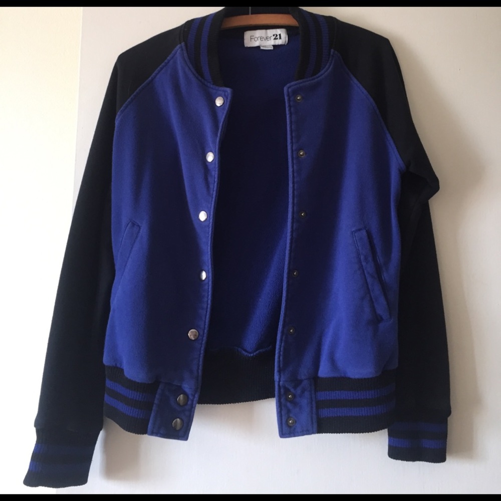 Blue and black letterman / varsity  jacket