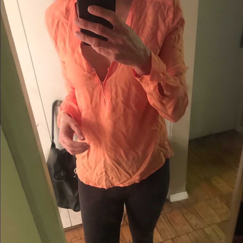 Silky orange shirt