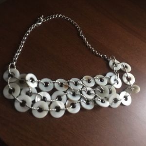 Premier designs white pearlized circles necklace