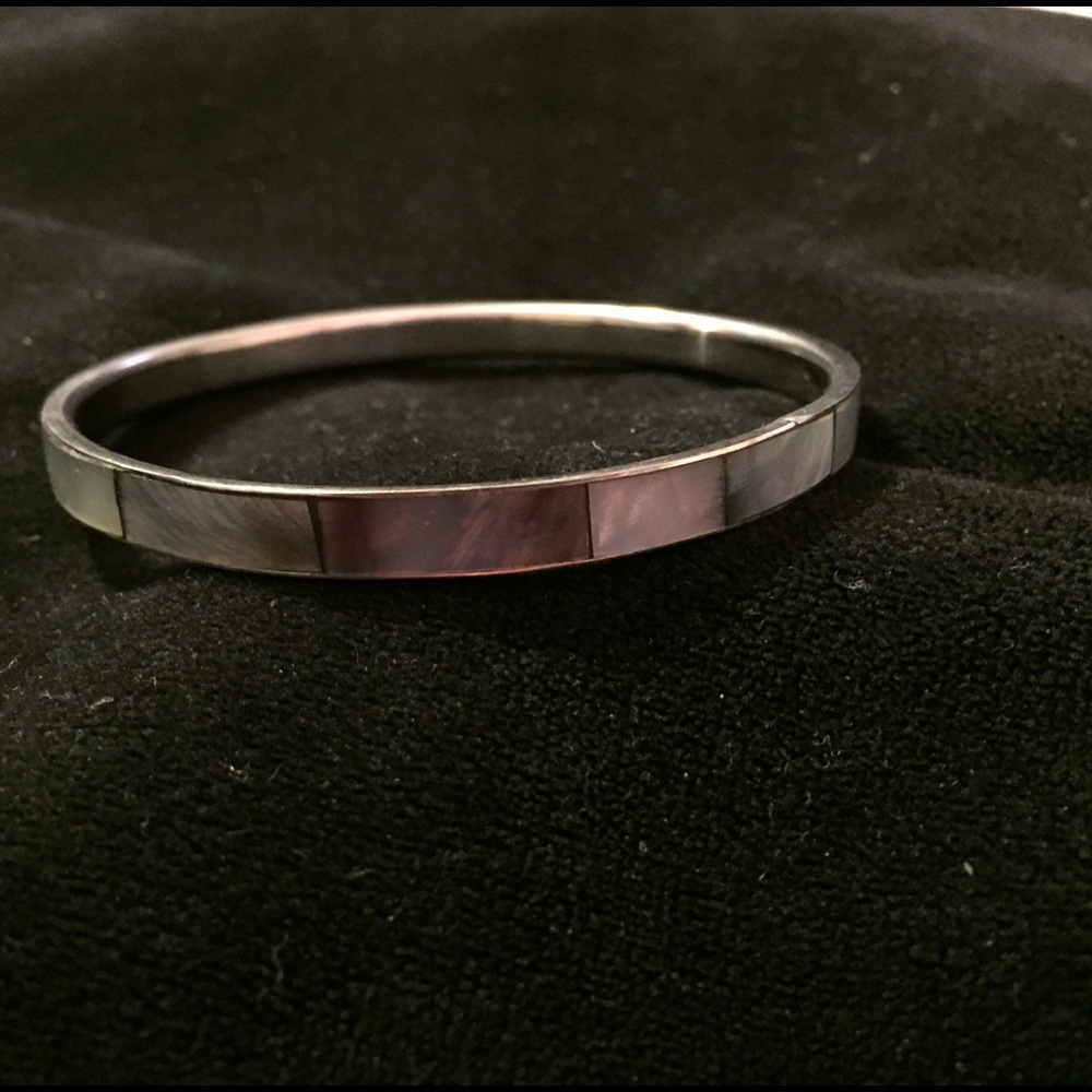 🟡 5/30 Lovely Blue / Gray Inlaid Shell Bracelet