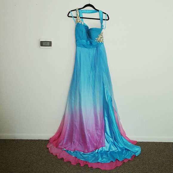 CAMILLE LA VIE blue and pink embellished dress - Picture 2 of 4