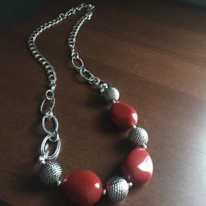 Premier jewelry red silver necklace
