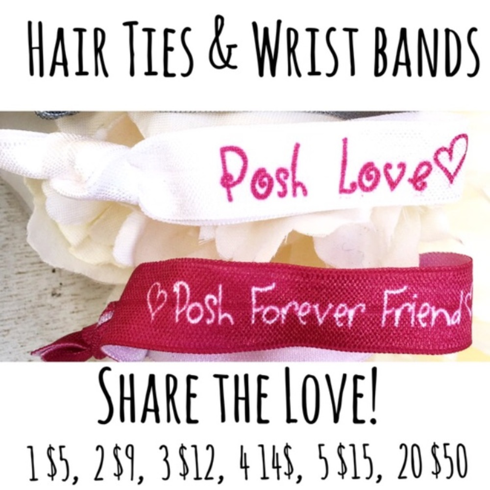 POSHMARK HAIR TIES & WRIST BANDS! PFF & POSH ❤️️