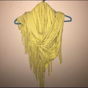 Yellow Tassel Infinity Scarf