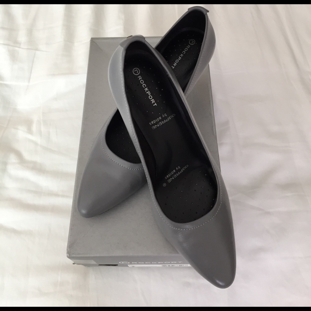 Rockport by Adidas Leather Heels in Gray 6.5W