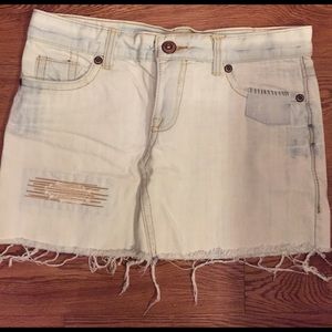 Old Navy bleached jean mini skirt.