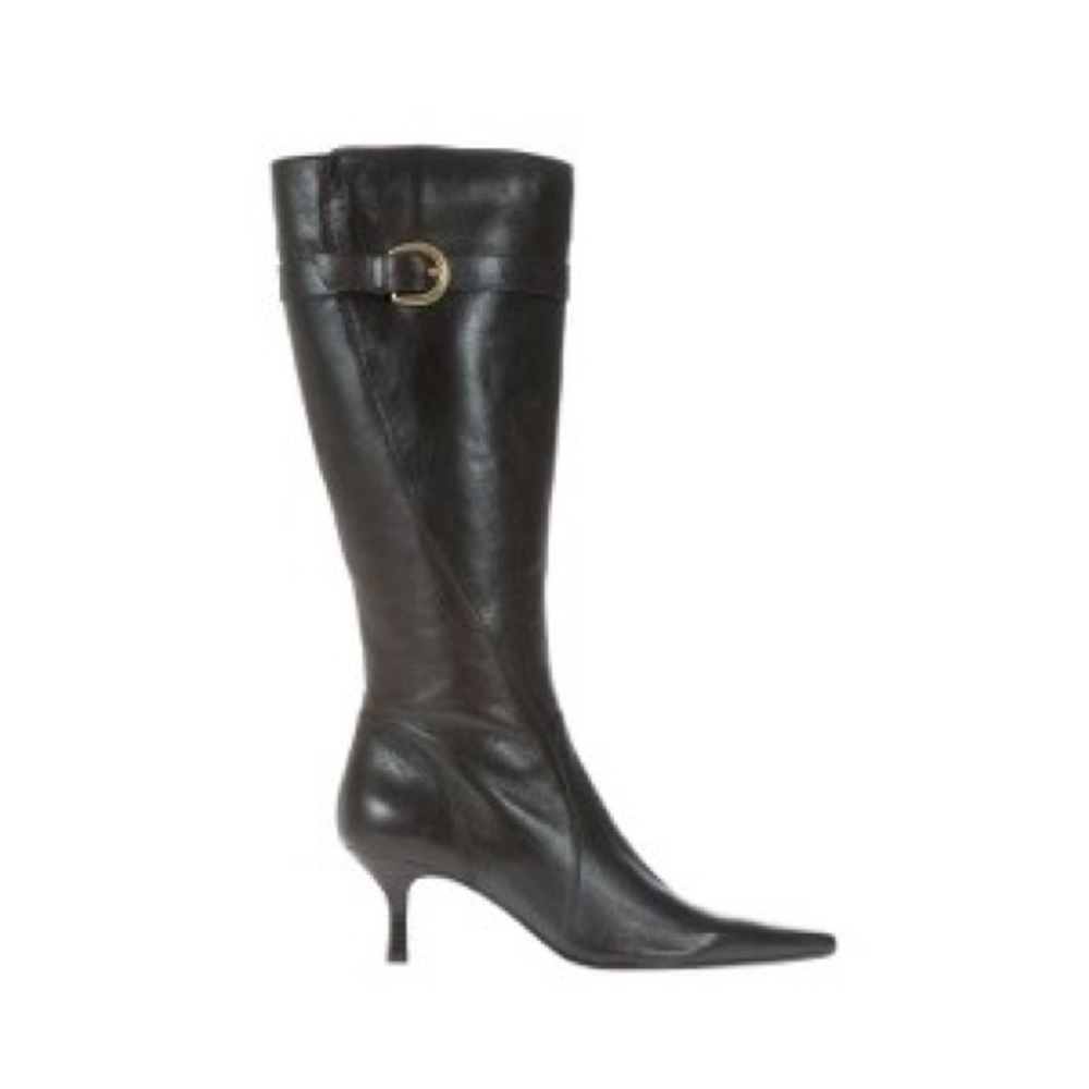Bandolino Crochet Leather Buckle Boots