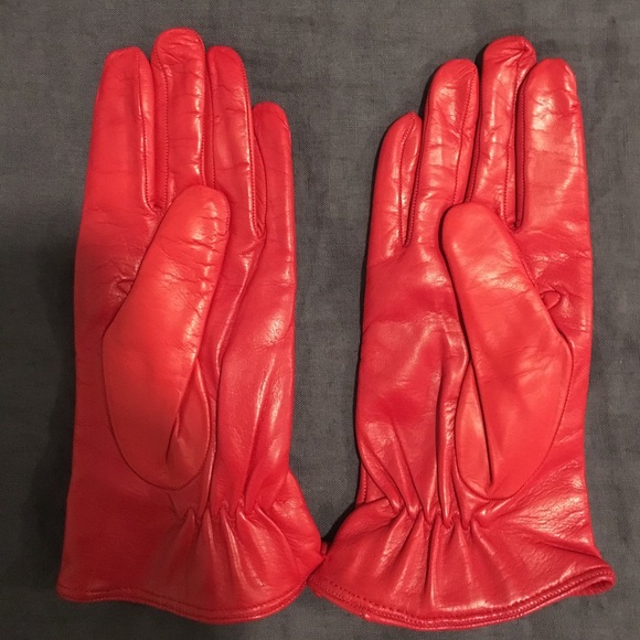 πHPπ Sermoneta red leather gloves from Italy - Picture 2 of 5