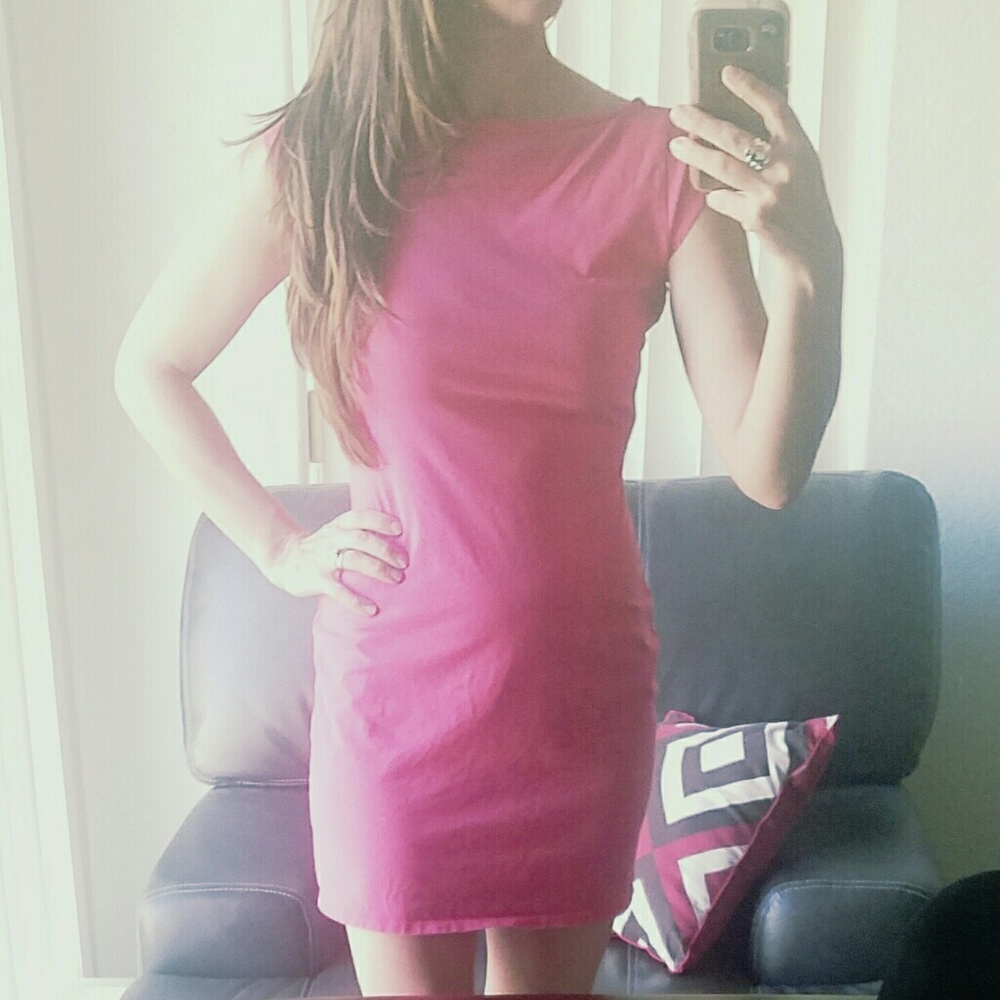 Coral/pink cotton women's dress