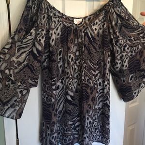 PARKER Purple/gray cheetah printed silk mini dress