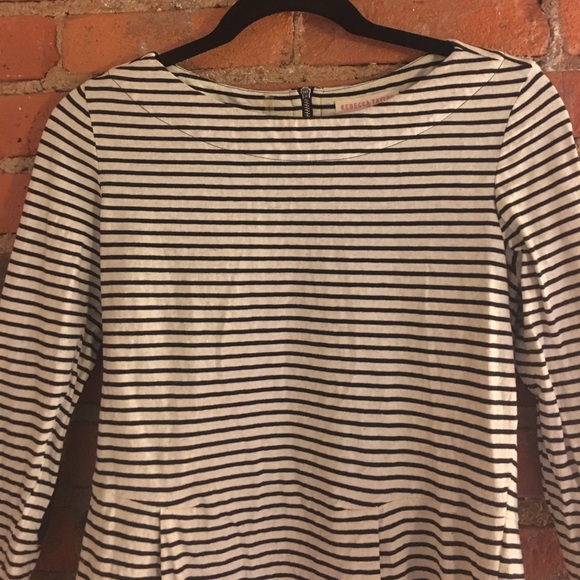 Rebecca Taylor blue striped peplum shirt small - Picture 4 of 6