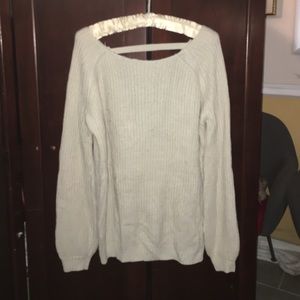 Cream Knit Backless Sweater