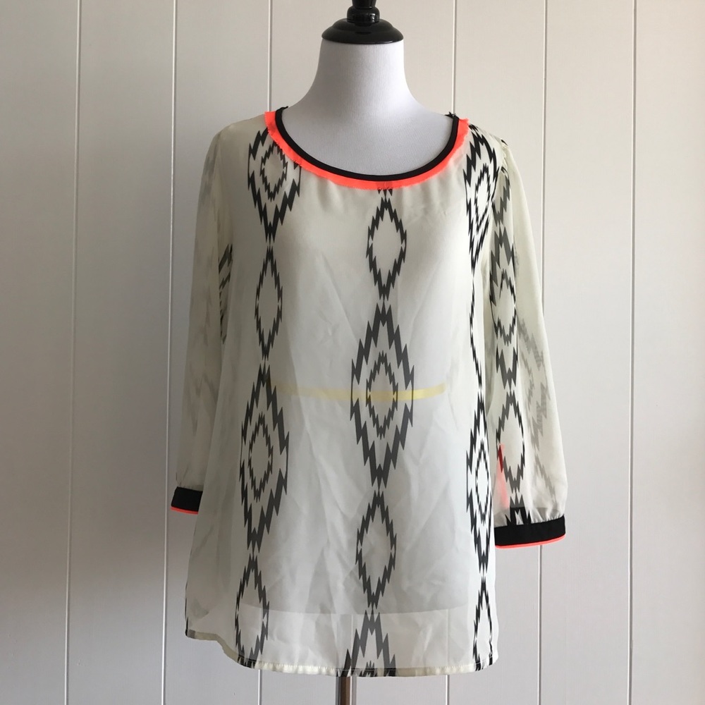 Sheer long sleeve top