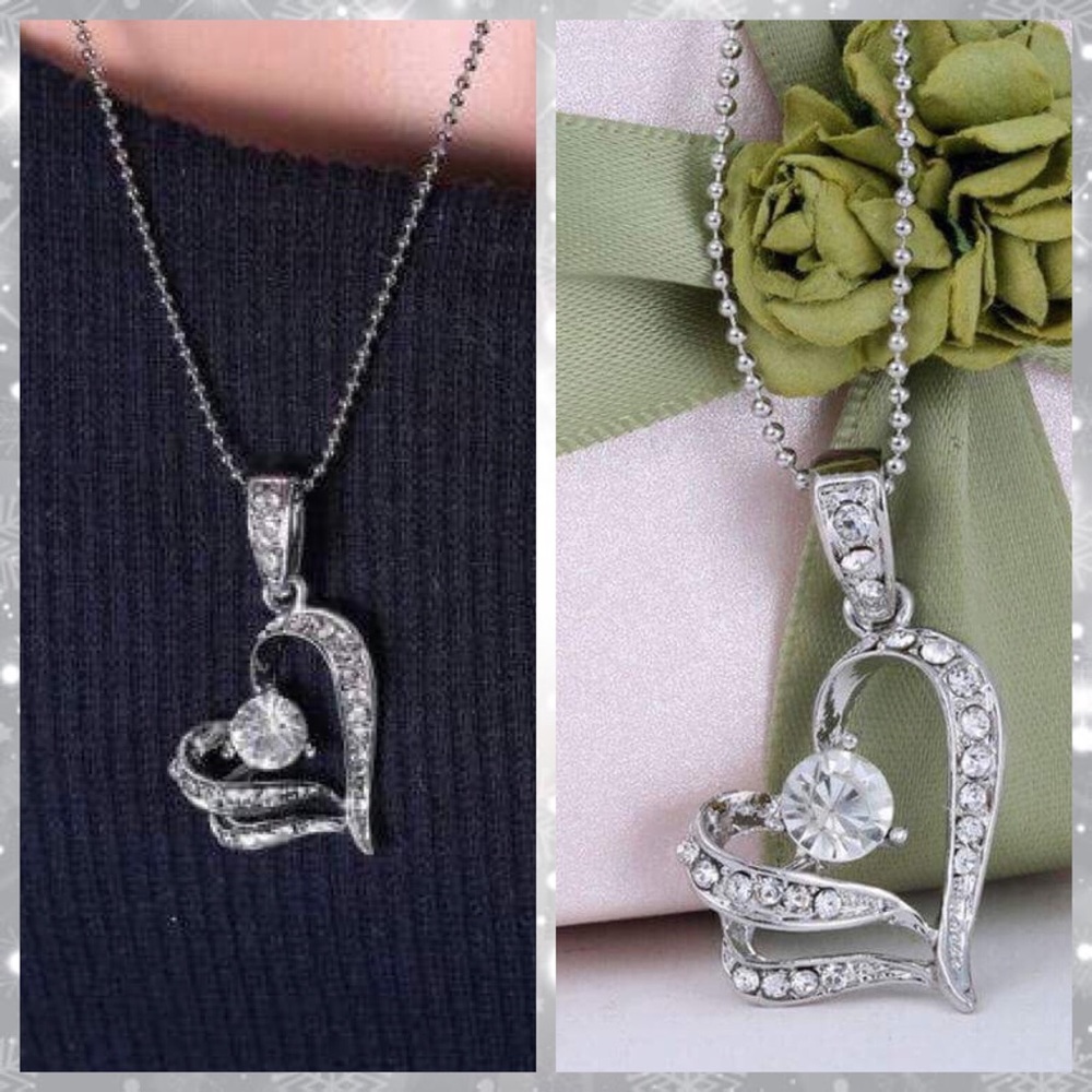 3-$10 Micro Paved Fancy Hollow Heart Pendant Necklace