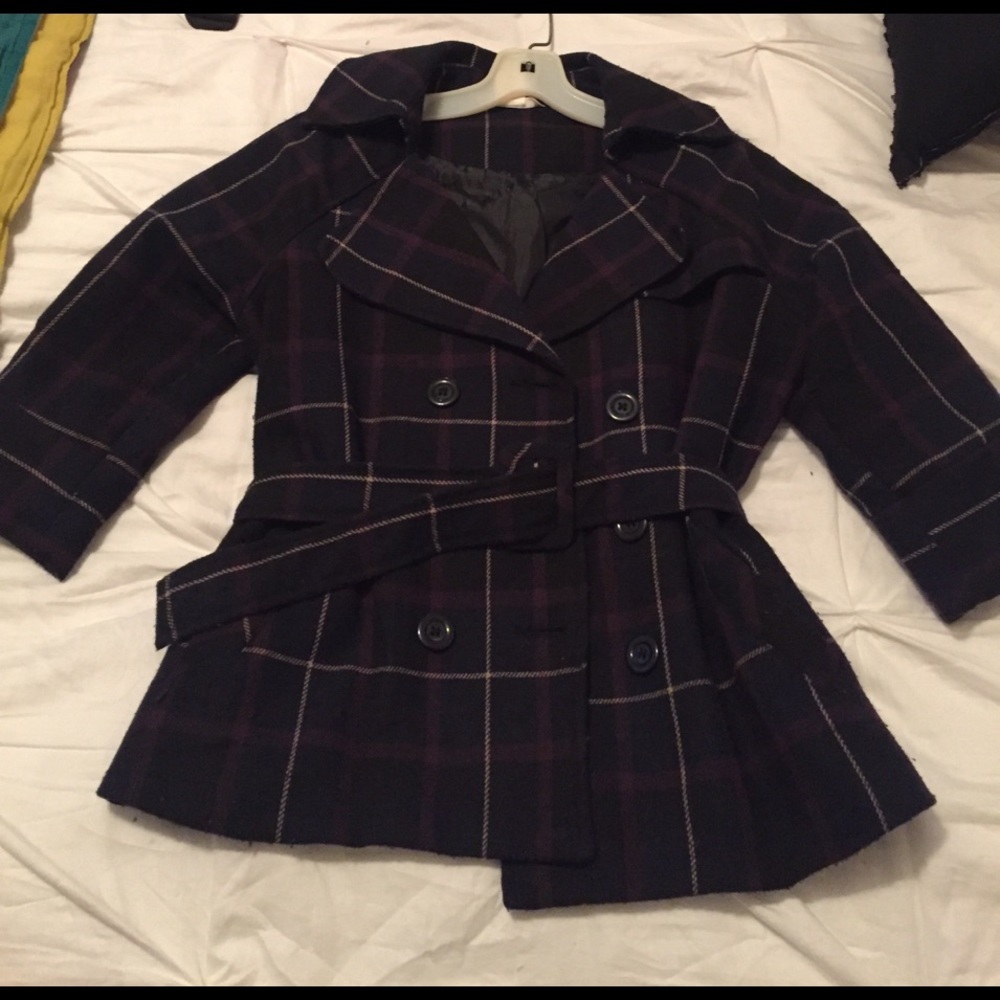 Plaid peacoat