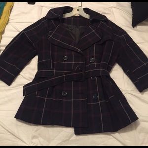 Plaid peacoat