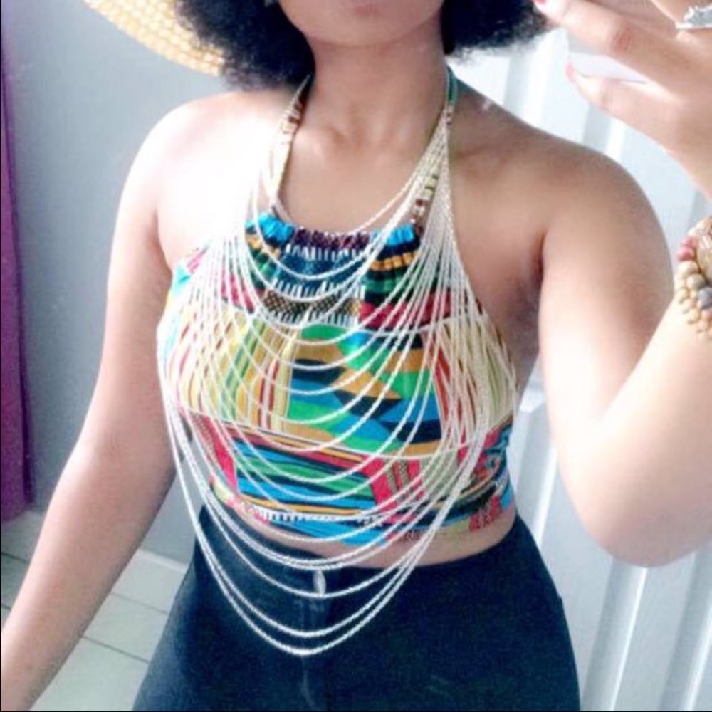 Hand made African fabrics halter top.
