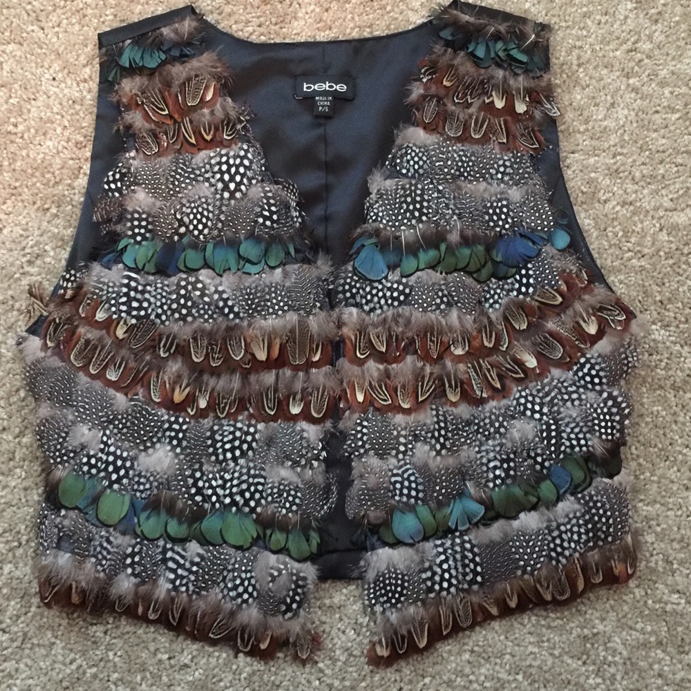 bebe Feather Vest