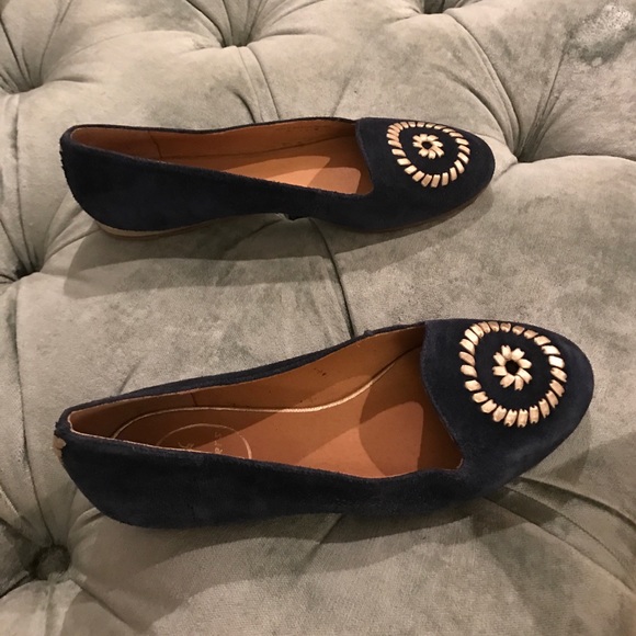 Jack Rogers Navy Suede Flats - Picture 3 of 4