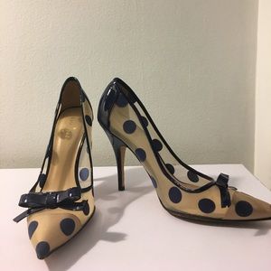 Kate Spade 'Lisa" Navy Polka Dot Heels