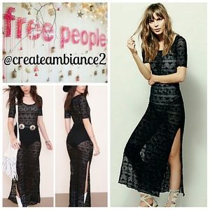 Free People Sheer Lace Maxi