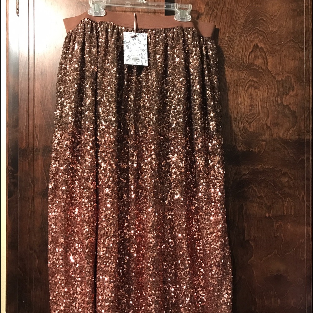 Lauren Conrad Gold Sequin Skirt