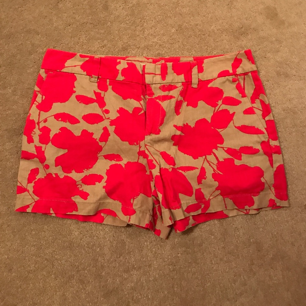 Printed linen shorts