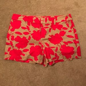 Printed linen shorts