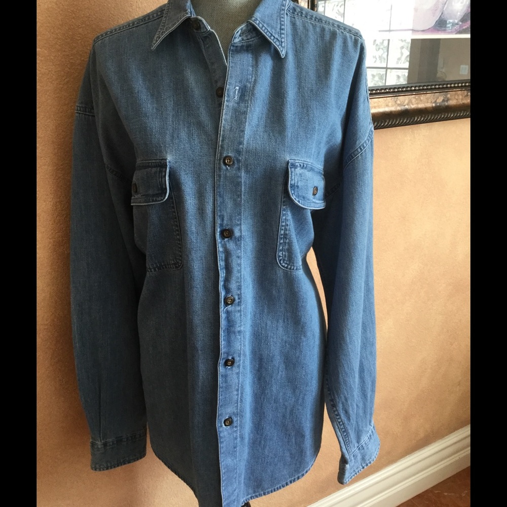 Men’s Button Down Jean Shirt
