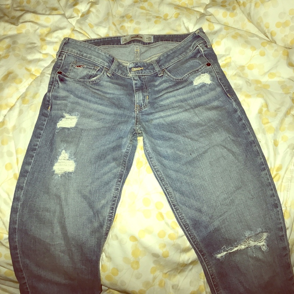 Hollister Light Distressed Bootcut Jeans