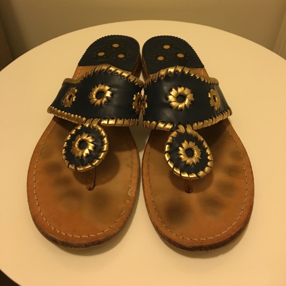 Navy/gold Jack Rogers sandals