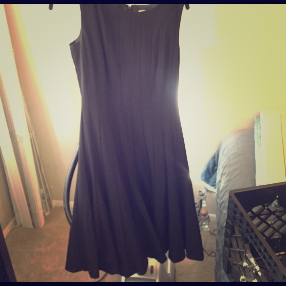 Calvin Klein pleated black dress