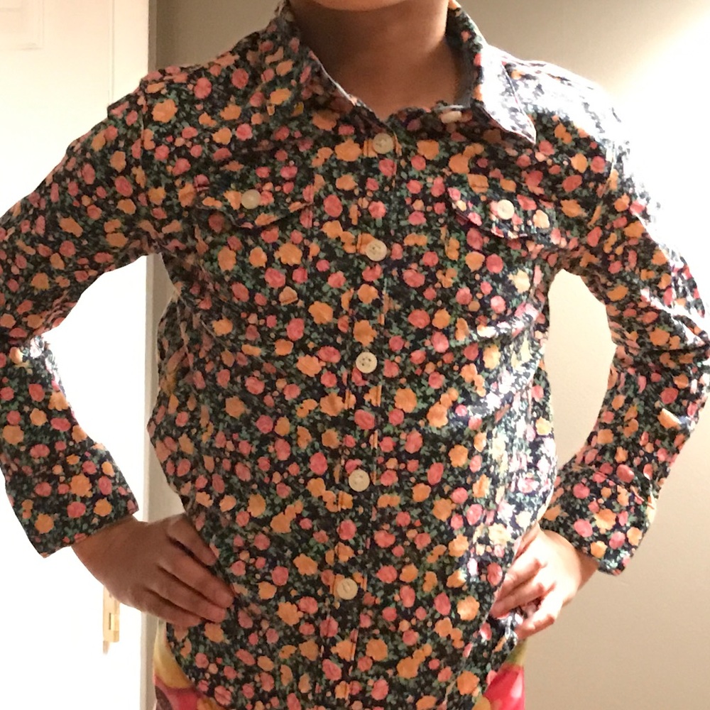 Girls Flower printed Button up Shirt