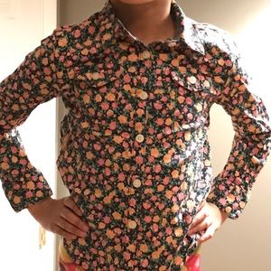 Girls Flower printed Button up Shirt