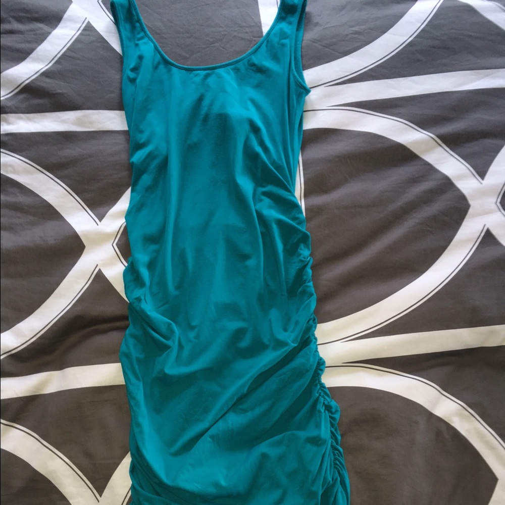 Isabella Oliver teal maternity dress