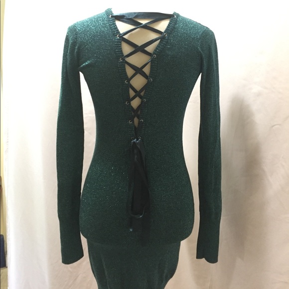 Joyce Leslie Teal Green Lace-Up Dress - Picture 2 of 4