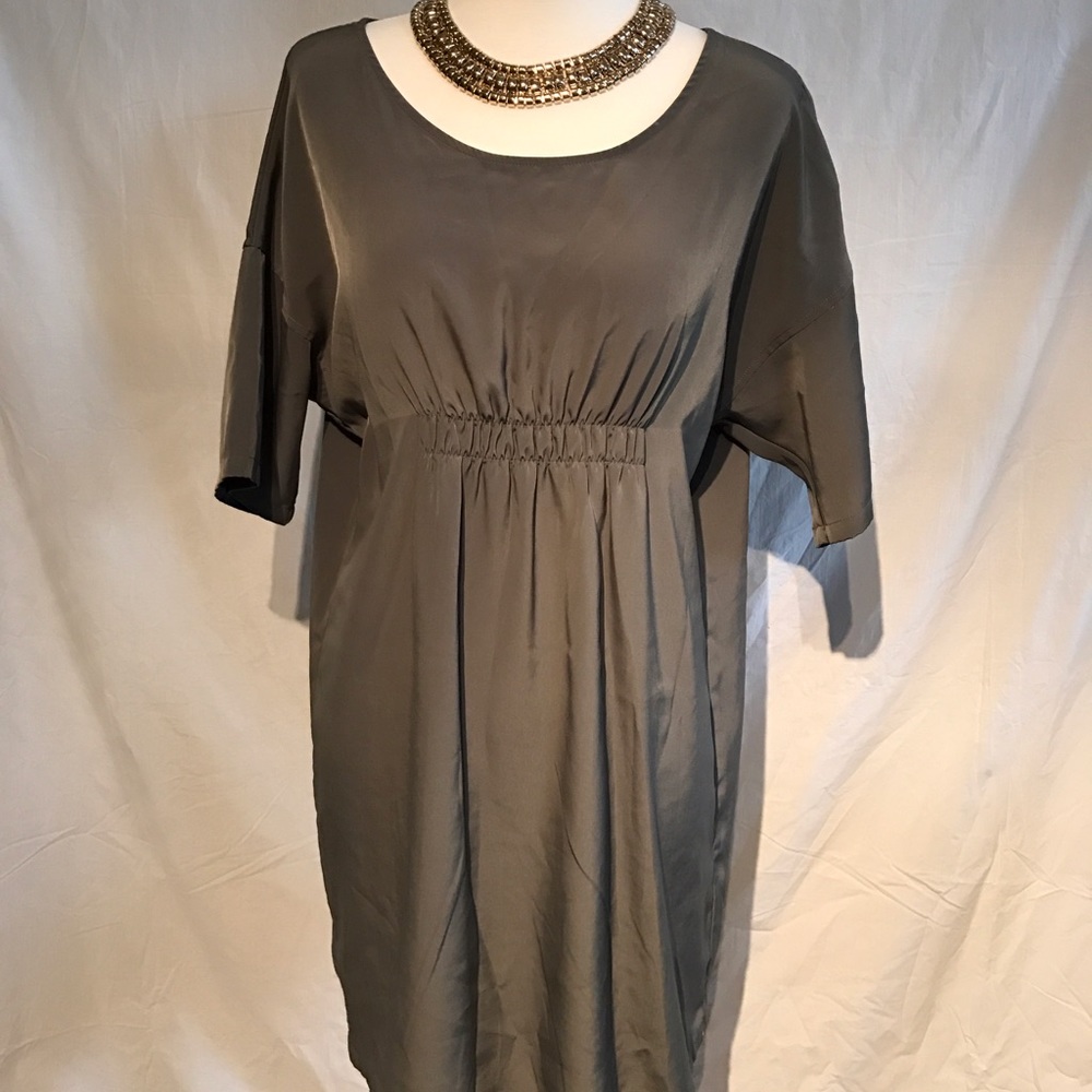Khaki Green Shift Dress
