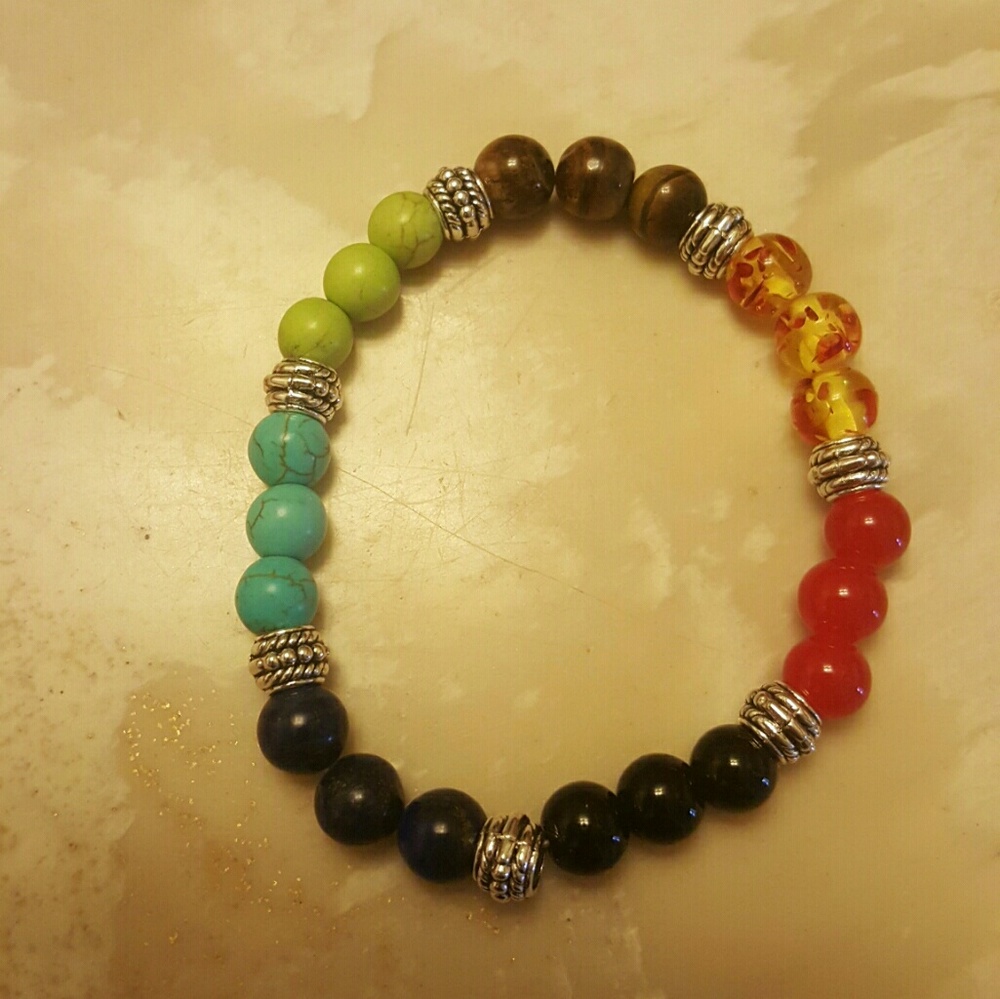 $20 7 chakra healing balance beads bracelet yoga