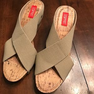 Esprit beige women's size 10 cork wedges