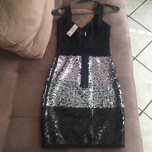 NWT BEBE bandage sequin dress XS - Picture 4 of 4