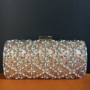 New Look Pearly Flower Box Clutch