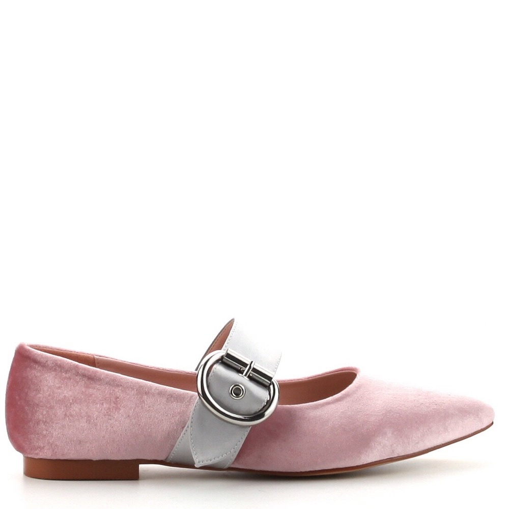 🚨1 Pair Left🆕Pink Velvet Baby Doll Flat - Picture 4 of 8