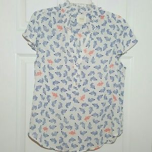 Anthropologie-Maeve-Hop-Along-Blouse-Sz-12-Bunny