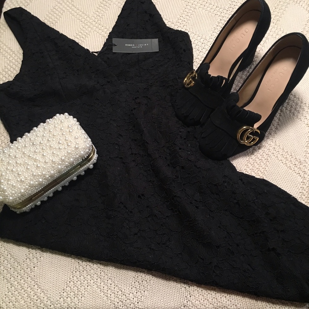 Romeo & Juliet couture black lace dress